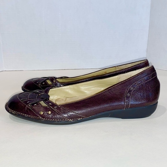 Aerosoles Women's Copenhagen Burgundy Brown Leather Flats Comfort Soles Size 10 - Picture 6 of 11